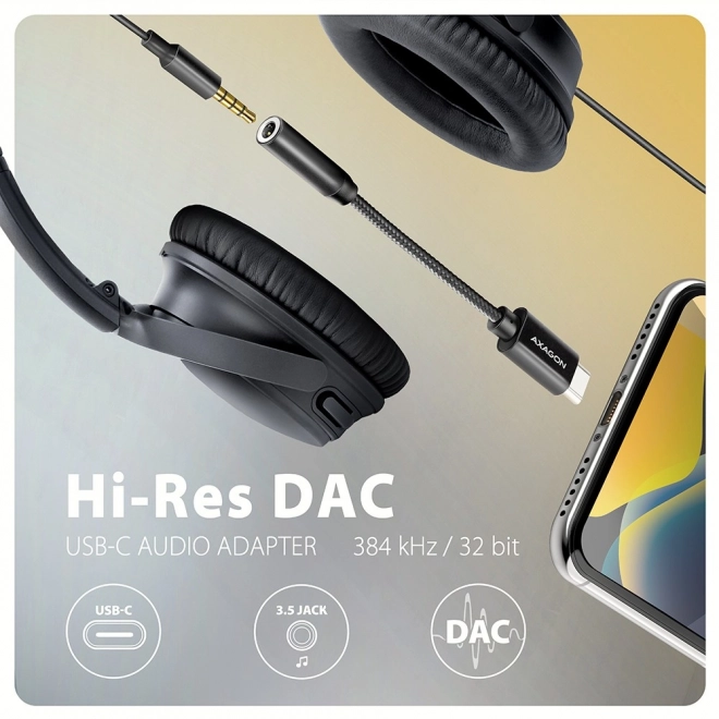 ADA-HC Externí zvuková karta USB-C 32bit DAC 3,5mm (F) konektor, 384 kHz