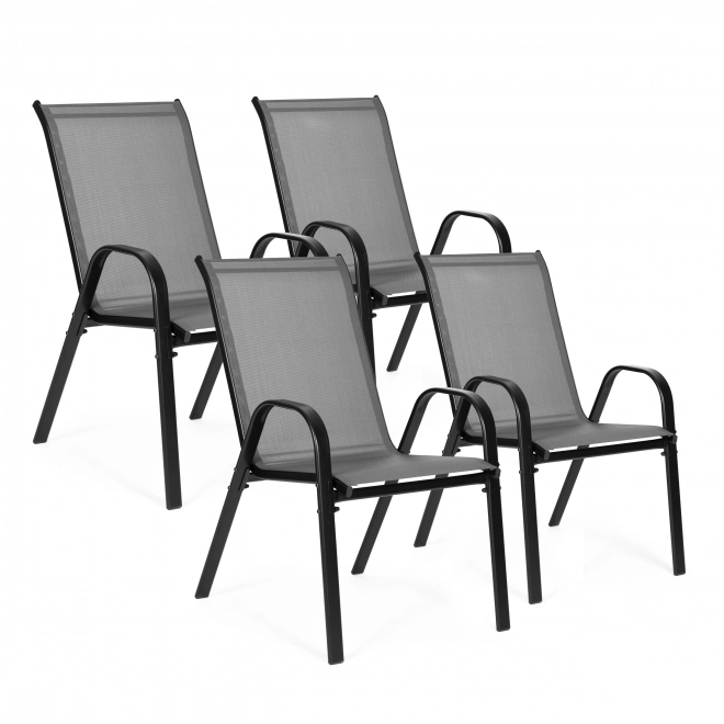 Set of 4 Garden Chairs for Terrace or Balcony Gray MultiGarden