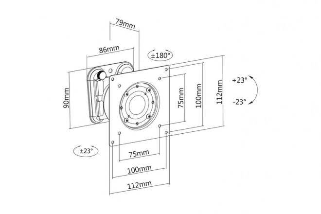 Monitor Mount DigiTus with Swivel Joint up to 27 inches