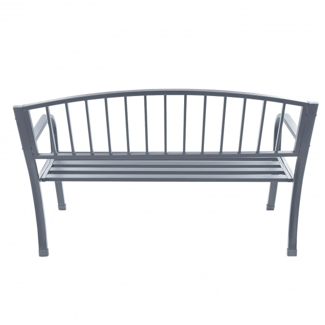 Garden bench with metal backrest in graphite color