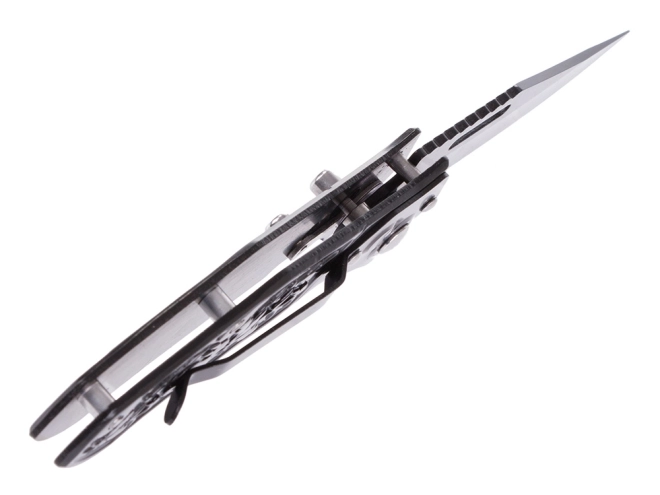 Couteau en acier pliant orné
