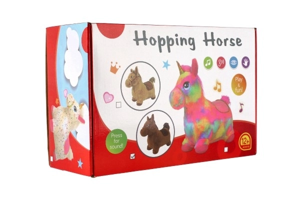 Bouncing Horse Plush Brown with Sound