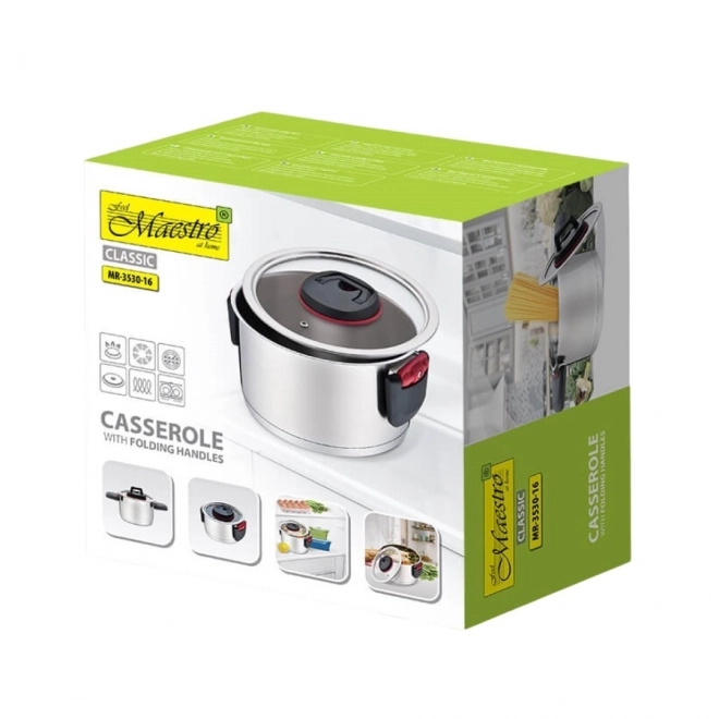 Stainless Steel Pot with Folding Handles