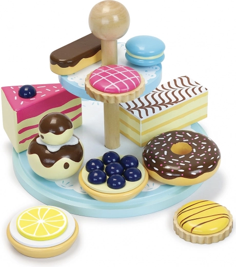 Alzata a due piani colorata come in pasticceria