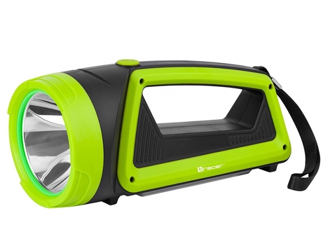 Green tactical flashlight with power bank