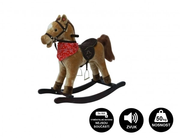 Plush Rocking Horse with Sound and Motion – Brown
