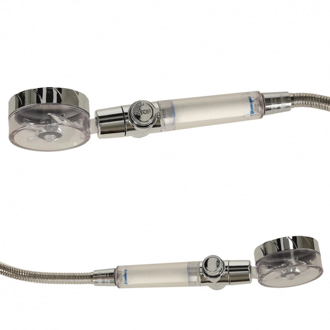 Silver Turbo Shower Head Set with Hose