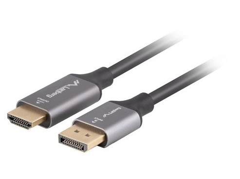 Displayport to HDMI 4K Black Silver Cable