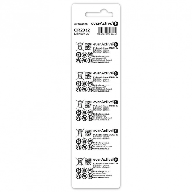Lithium Button Batteries 3V Pack of 5