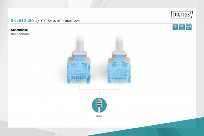 Cavo Patch Cord Cat.5e Grigio 15m