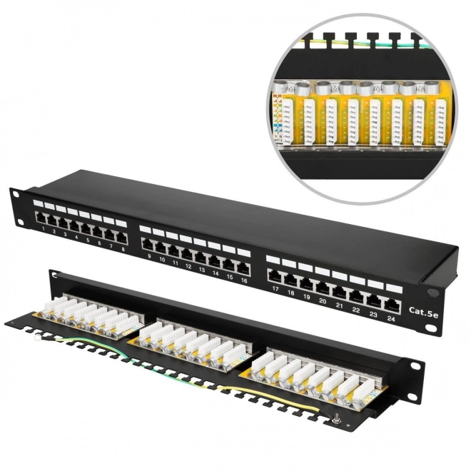Extralink CAT5E FTP Patch Panel 24 Ports