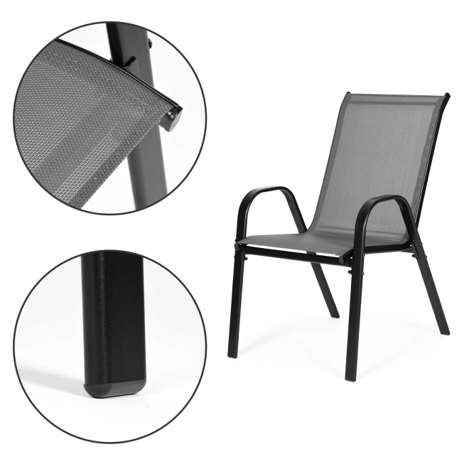 Set of Garden Chairs for Terrace, Balcony, Grey Color
