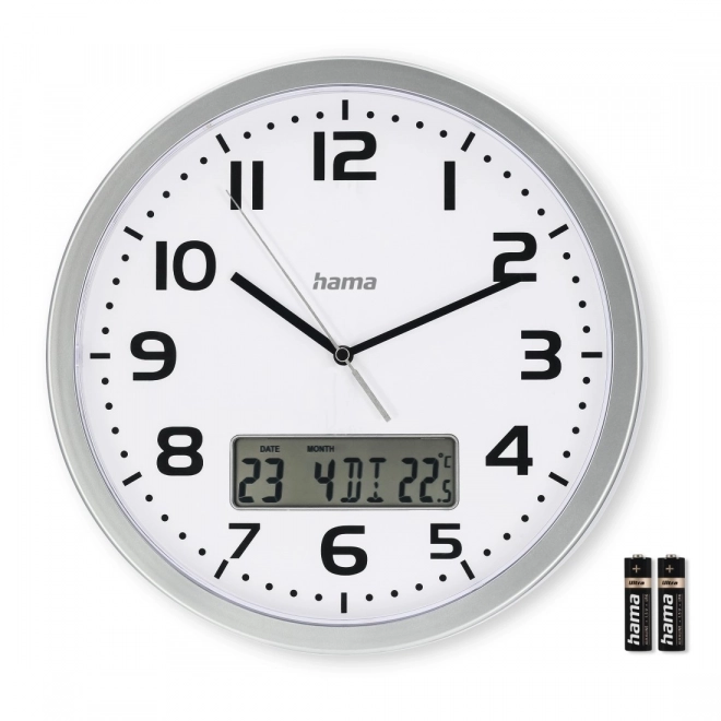 Silver Wall Clock DCF Moorea 30cm