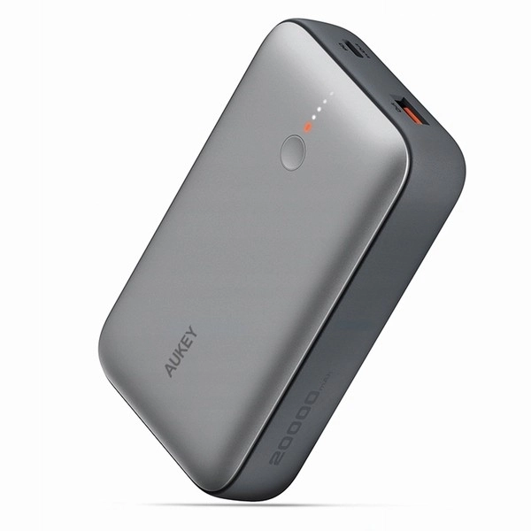Mini power bank Aukey with 20000mAh capacity and fast charging QC 3.0