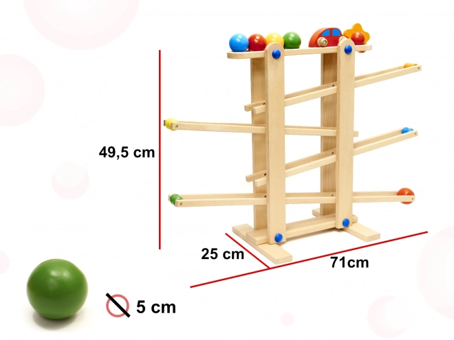 Piste à billes Montessori XXL en bois