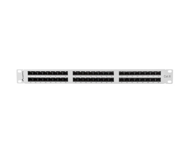Grey 48-Port 1U Category 6 Patch Panel