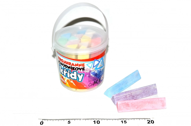 Triangular sidewalk chalk, 20 colored pieces