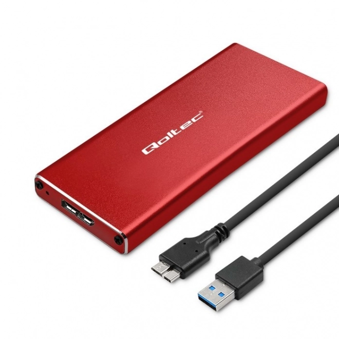Red Aluminum M.2 SSD Enclosure with USB 3.0