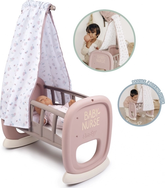 Smoby Baby Nurse culla con baldacchino per bambole