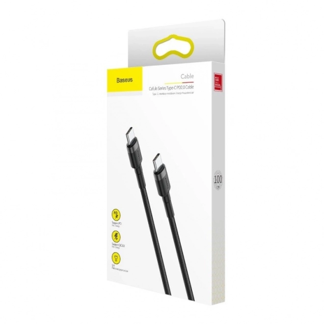 Cavo Baseus Cafule USB-C PD 2.0 QC 3.0 60W 1 m – Nero e grigio