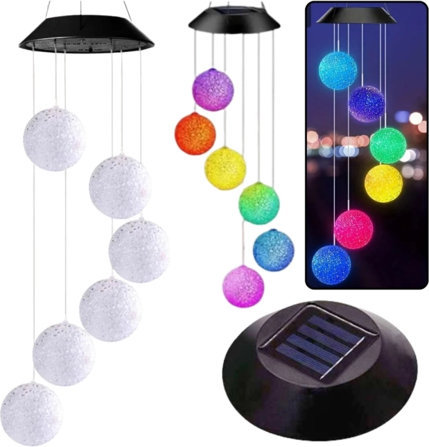 Solarne vrtne LED svetilke barvne krogle