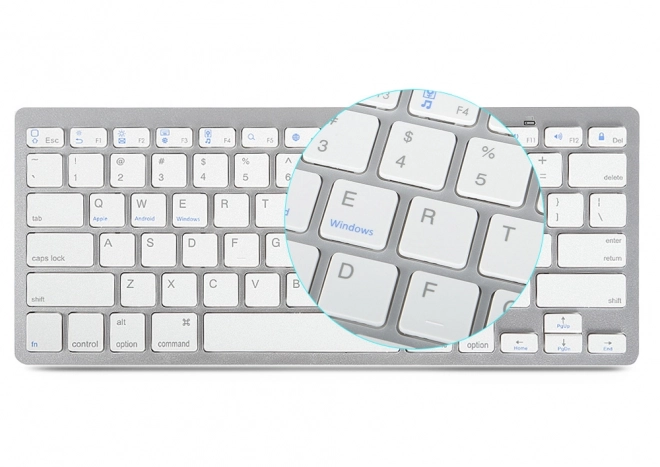 Tastiera senza fili Bluetooth per pc ipad mac piccolo profilo sottile basso – Bianco