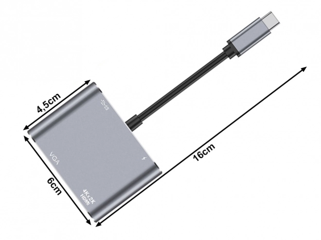 Adattatore USB-C HDMI 4K VGA Hub con Power Delivery