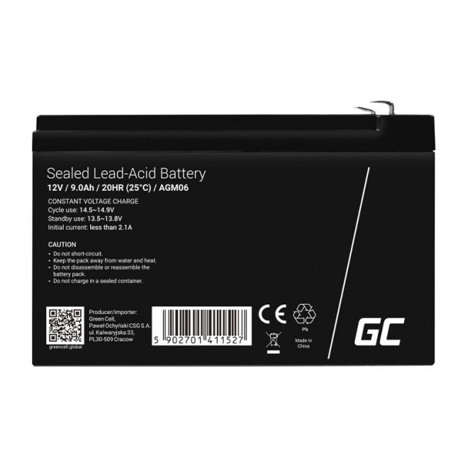 Batterie rechargeable AGM 12V 9Ah Batterie sans entretien pour UPS ALARM