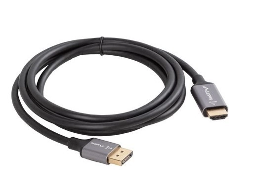 Displayport to HDMI 4K Black Silver Cable