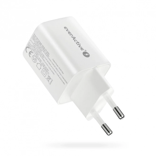 Compact White GaN Wall Charger with USB and USB-C 45W