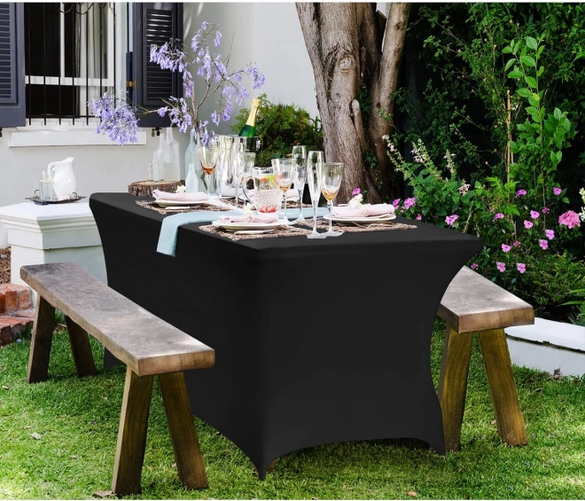 Housse élastique universelle pour table de restauration 180 cm noire