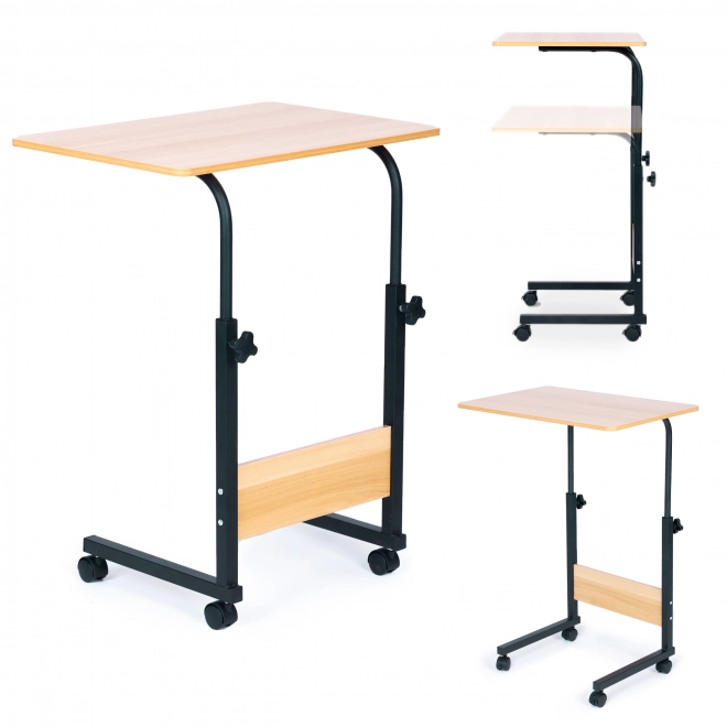 Mobile Laptop Table with Wheels - Brown