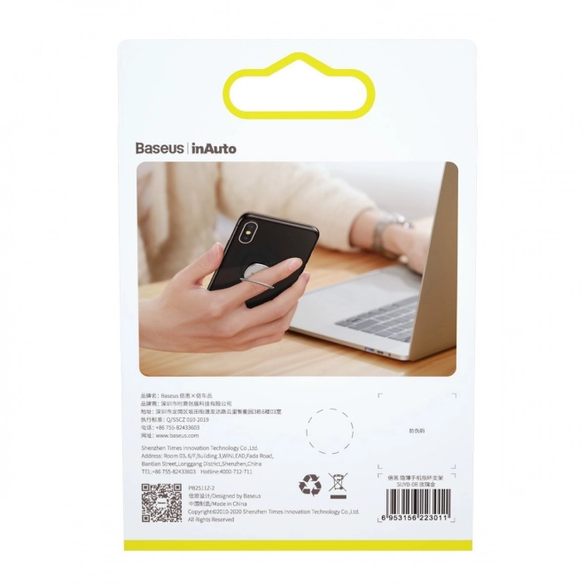 Supporto ad anello invisibile per smartphone Baseus - argento