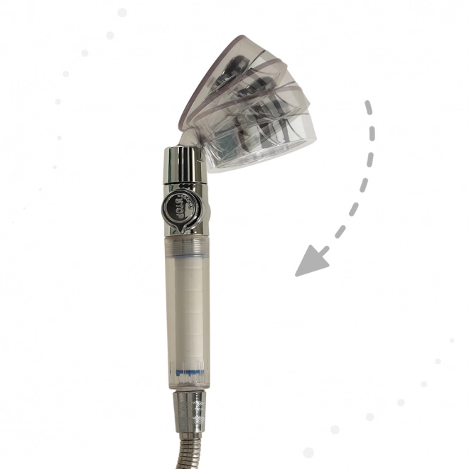 Silver Turbo Shower Head Set with Hose