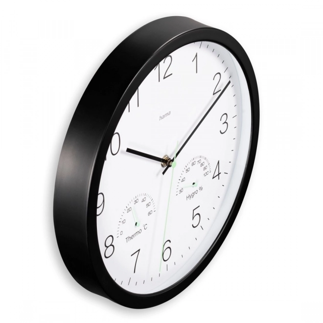 Elegant 30cm Black Wall Clock Santorini