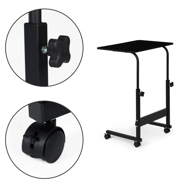 Mobile laptop table with wheels for sofa and armchair
