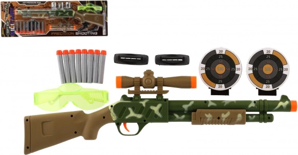 Plastgevær med sigte og skumkugler, 51 cm