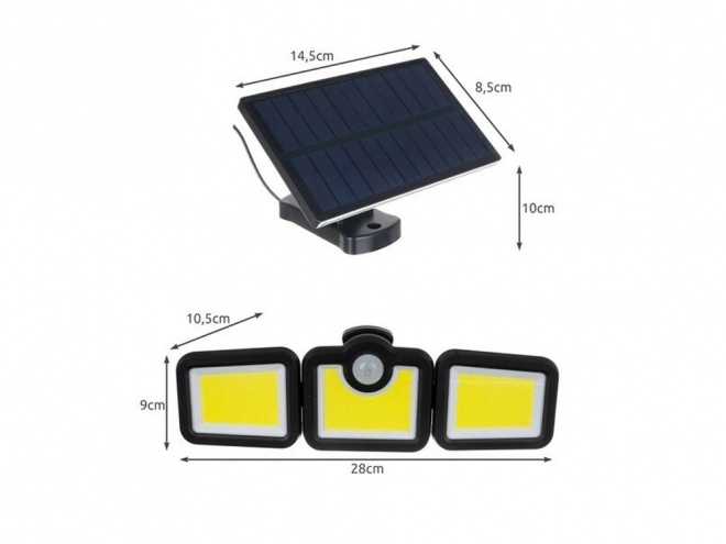 Solarlampe mit Bewegungsmelder und 171 LED für den Garten