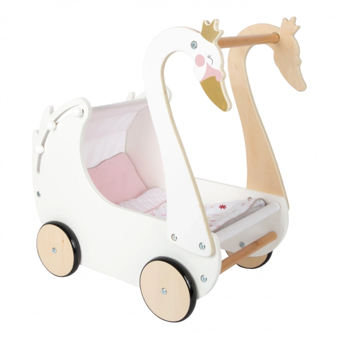 Passeggino in legno per bambini Cigno