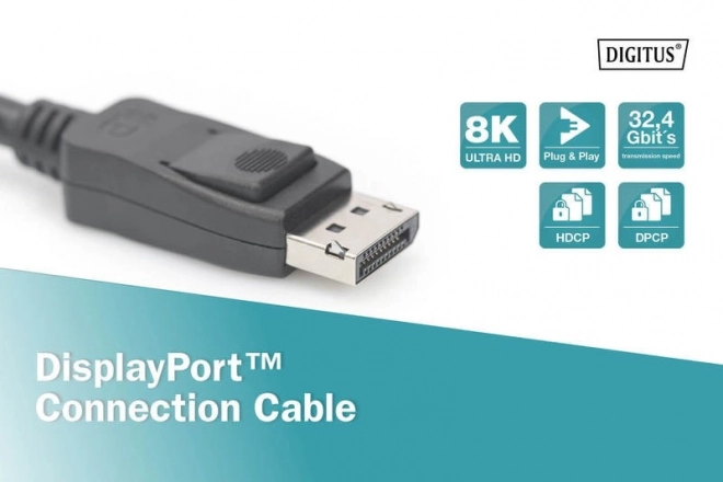 DisplayPort Verbindungskabel 8K UHD Schwarz 2m