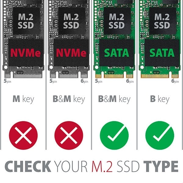 Alloggiamento interno ARGENTO SATA per SSD M.2 SATA