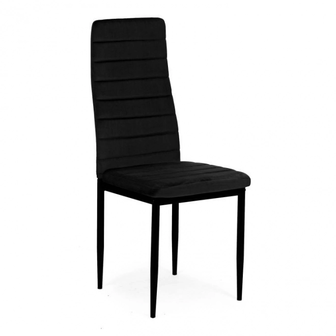 Black velvet chairs with shaped backrest - set of 4 pieces