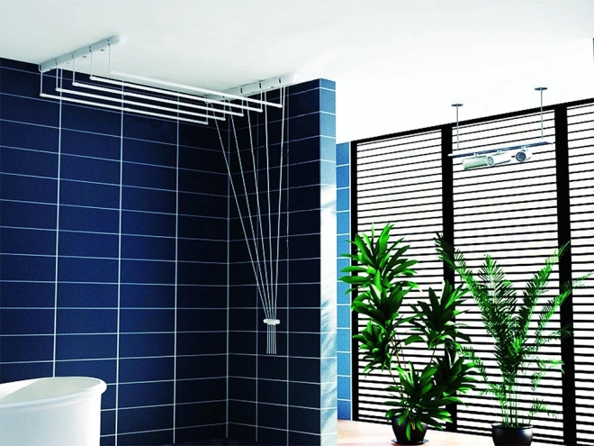 Stendibiancheria a Soffitto con 5 Barre 180 cm
