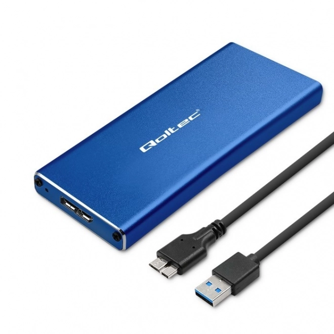 Blue Aluminum SSD Enclosure for M.2 SATA/NGFF Drives 2TB USB 3.0
