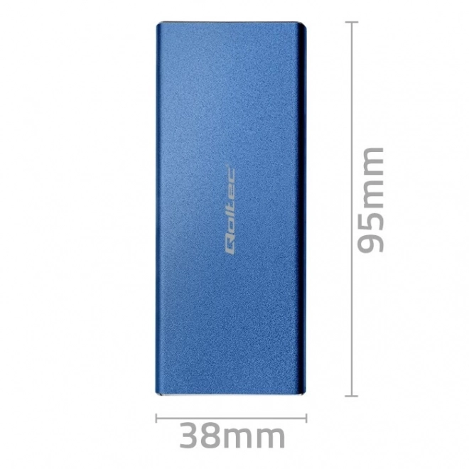 Blue Aluminum SSD Enclosure for M.2 SATA/NGFF Drives 2TB USB 3.0
