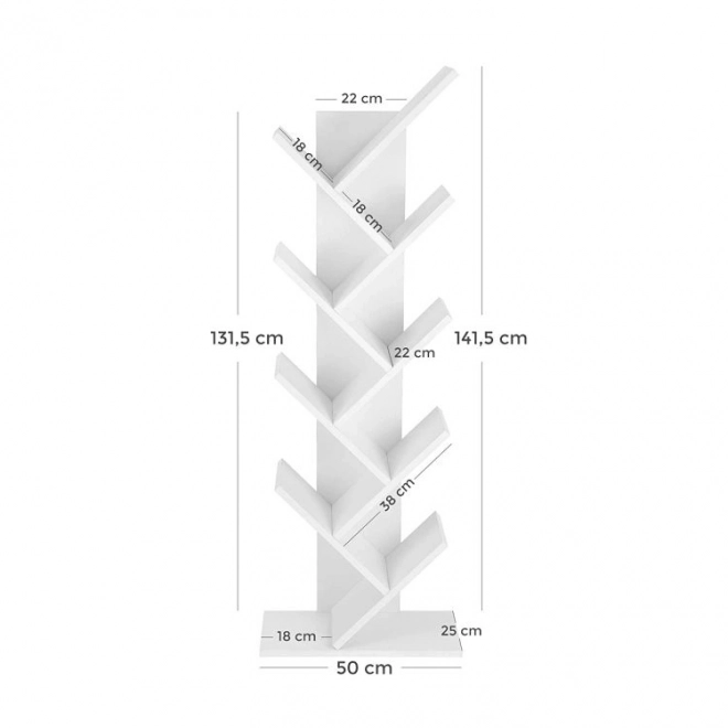 Modern White Wooden Bookshelf