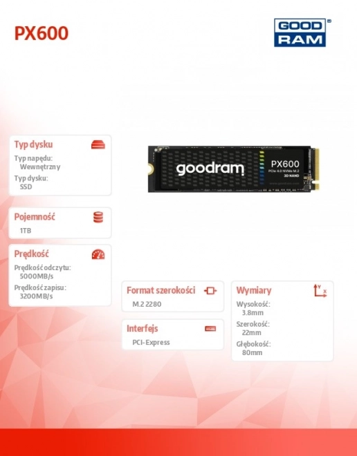 SSD Goodram PX600 1TB M.2 PCIe NVMe