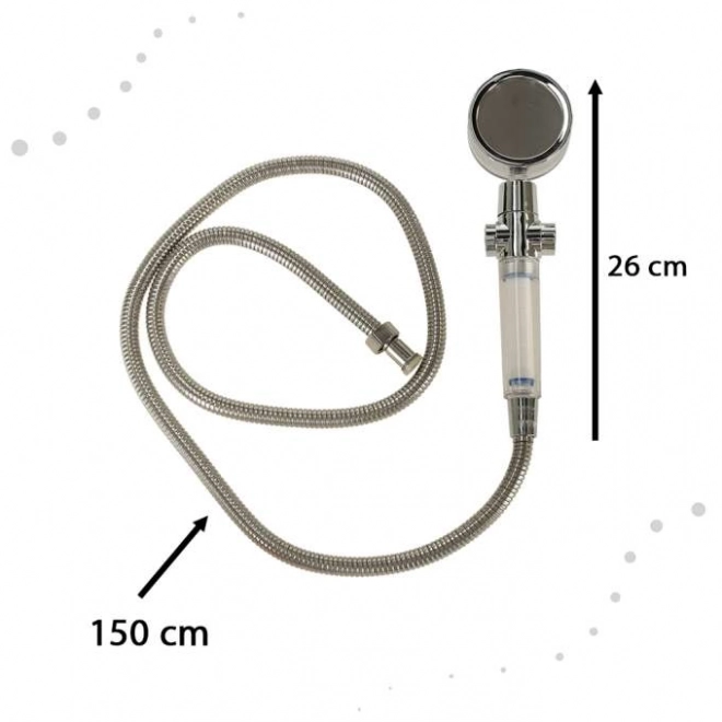 Silver Turbo Shower Head Set with Hose