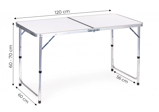 Tavolo da campeggio pieghevole bianco piano 120 x 60 cm