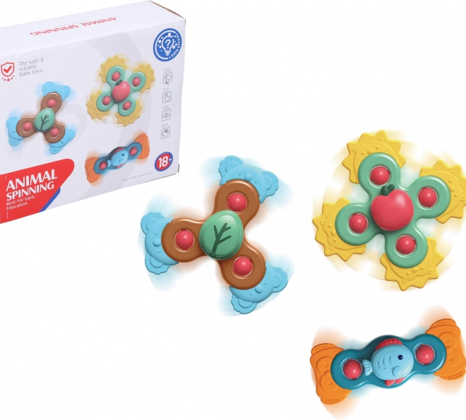 Baby spin toys with suction cup - 3 pack